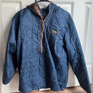 L.L. Bean Men's Blue Jacket with Brown Zipper